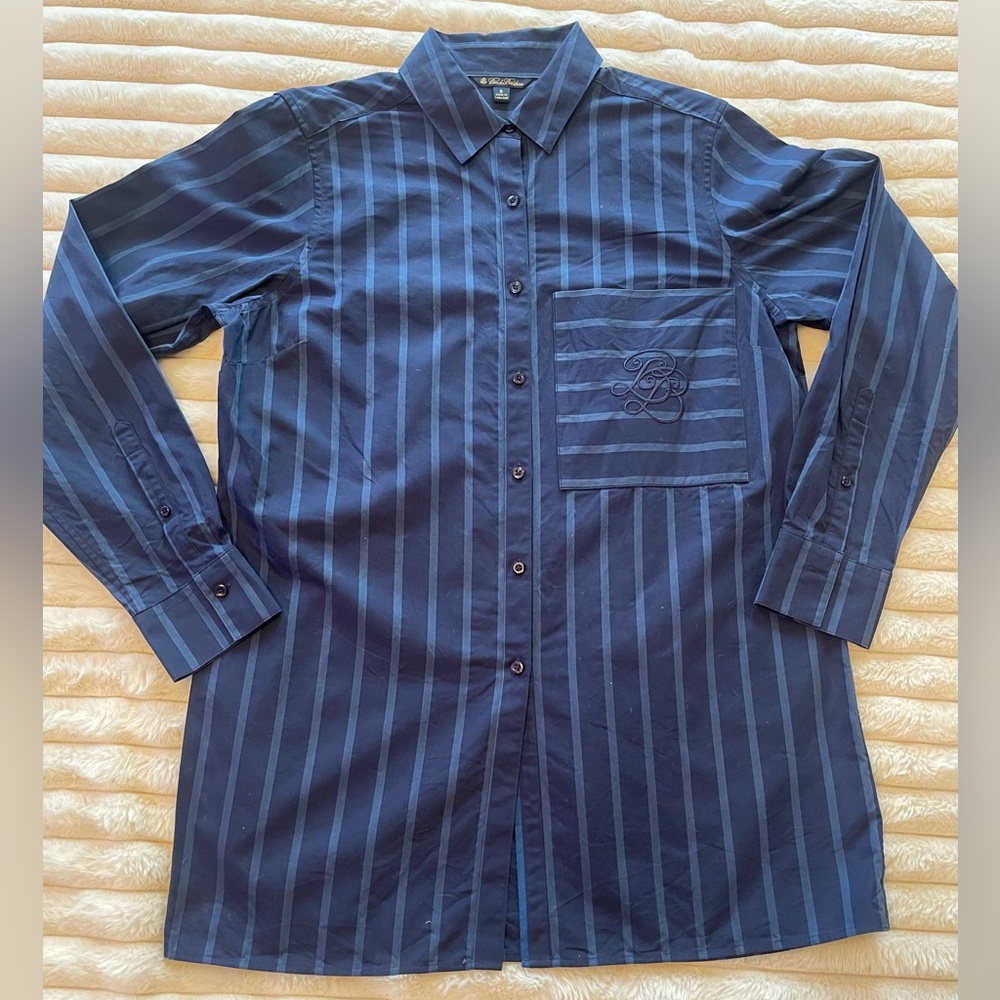 Brooks Brothers Women’s Dark Blue Striped Shirt